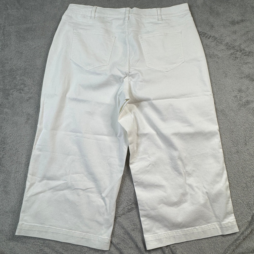 NWOT Lands' End Crop Pants Women 22W White Wide Leg Denim Repreve - Picture 11 of 12